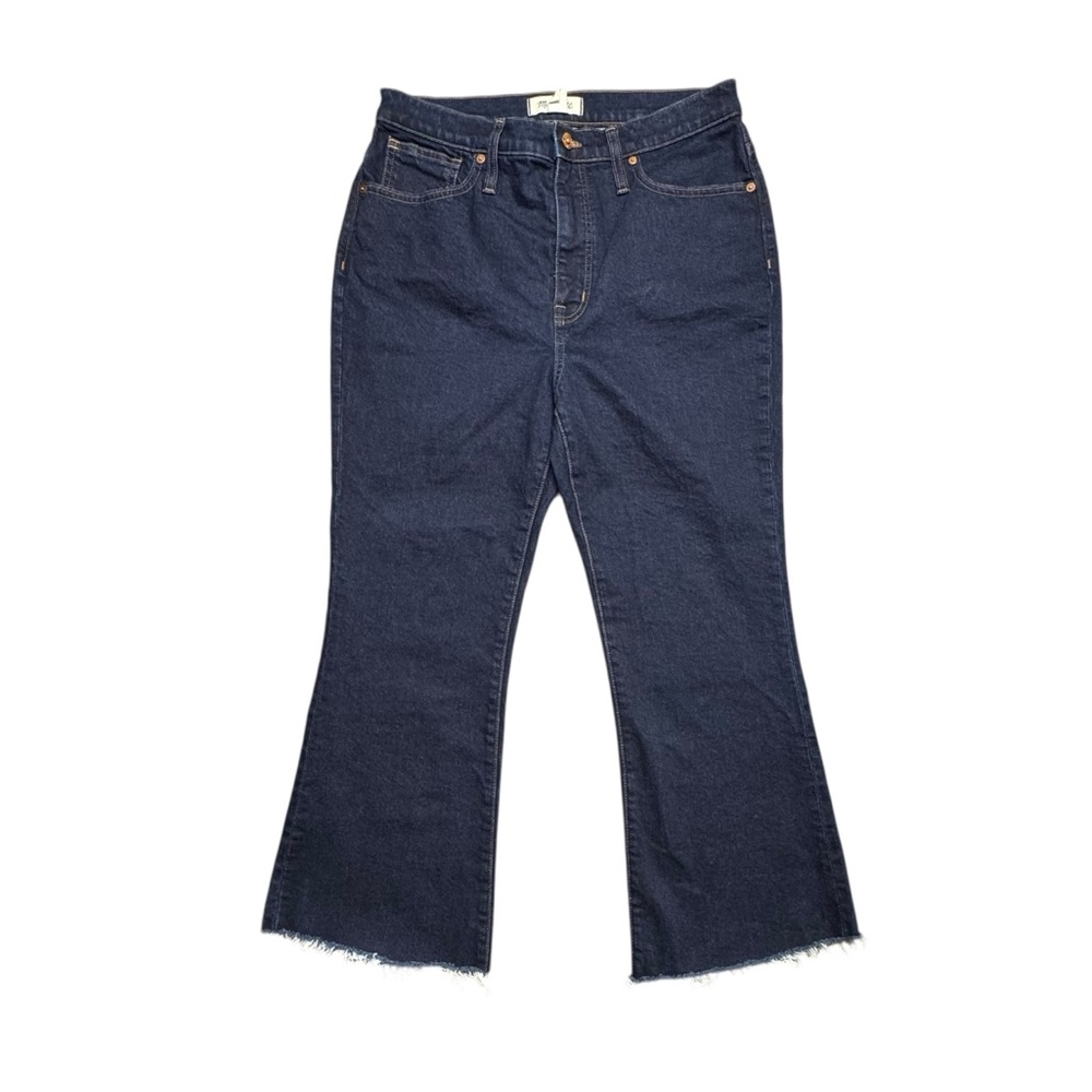 Madewell Skinny Flare‎ Crop Jeans Womens Sz 30 Raw Hem NWT Dark Wash High Rise